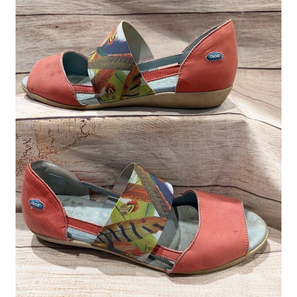 39 (US 8) Cloud Footwear Canary Comfort Sandal Red Safari Caliber Leather